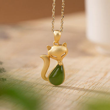 Natural Green Chalcedony Charm Necklace-Your Soul Place